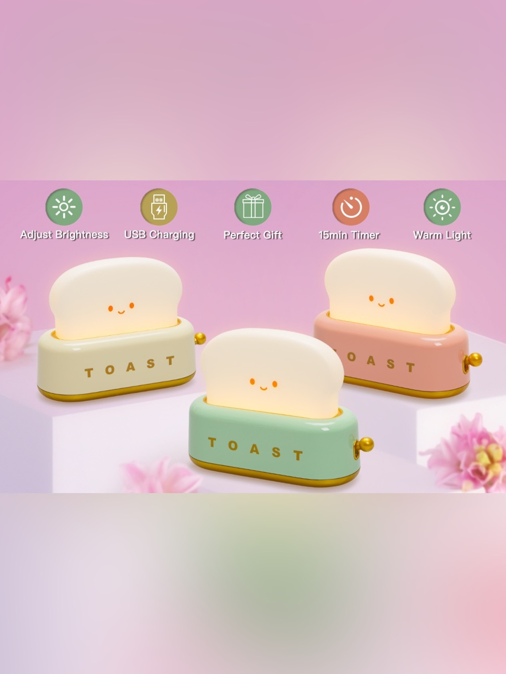 Pink Mini Toaster Table Lamp ๐๐ - Picture 5 of 5
